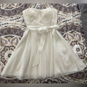 White Teeze Me Strapless Fit and Flare Mini Dress /homecoming/ sweet 16